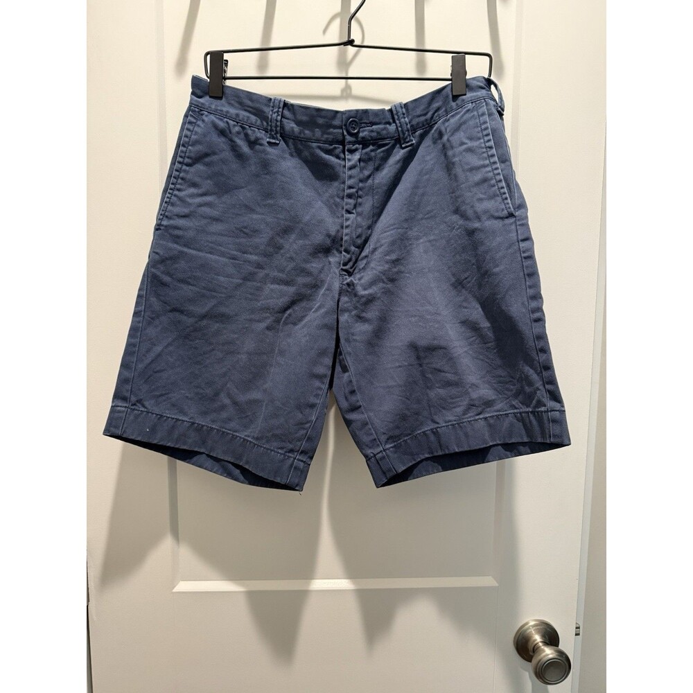 J Crew Men's Gramercy Chino Flat Front Navy Blue Shorts 32W Golf Cotton